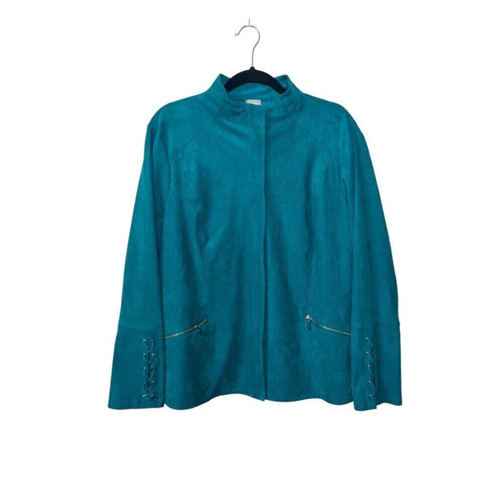 CHICO'S FAUX SUEDE JACKET BLAZER WOMENS